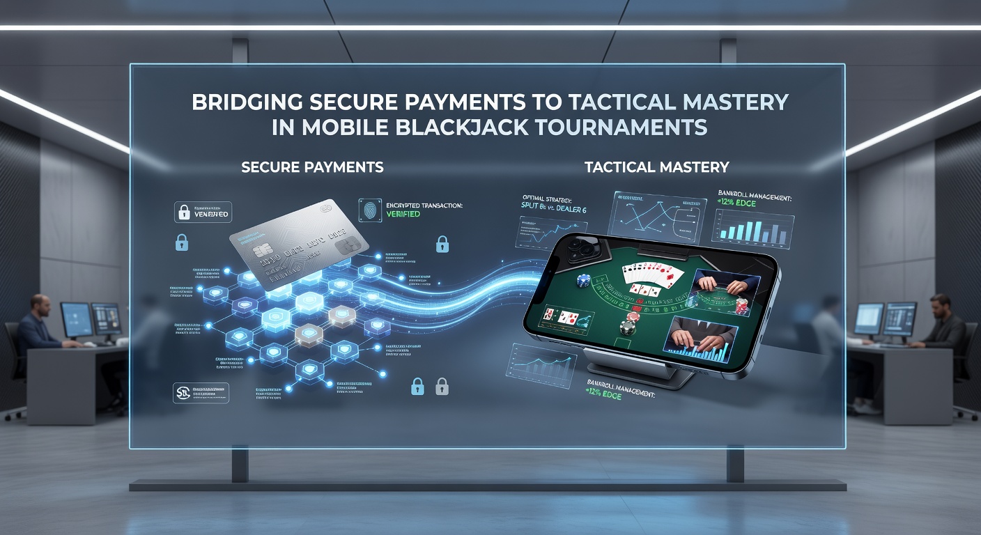 Player reviewing tactical adjustments on a mobile device during a blackjack tournament with secure transaction history visible
