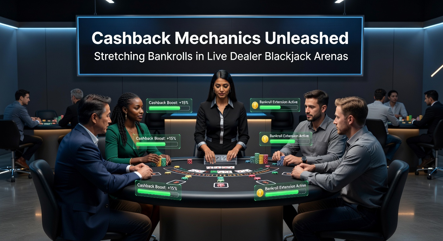 Graph illustrating bankroll growth curves with and without cashback in live blackjack sessions, highlighting extended play duration