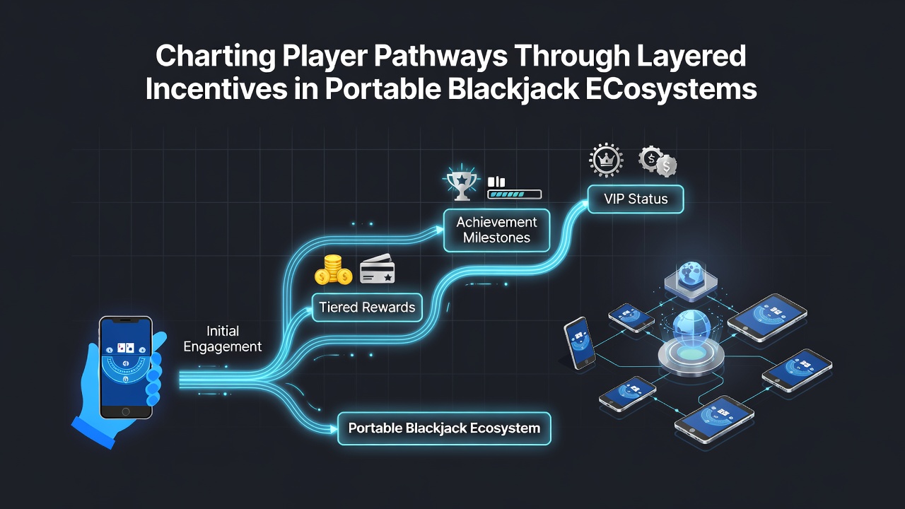 Analytics dashboard illustrating layered incentive progression for blackjack players on portable devices