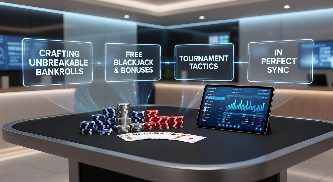 Digital illustration of a fortified vault overflowing with poker chips and blackjack cards, symbolizing a secure and growing bankroll in online gaming