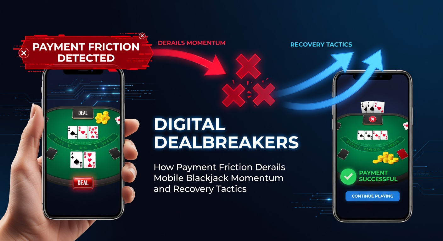 Frustrated mobile user tapping endlessly on a blackjack app payment screen amid swirling digital glitches and clock icons symbolizing delays
