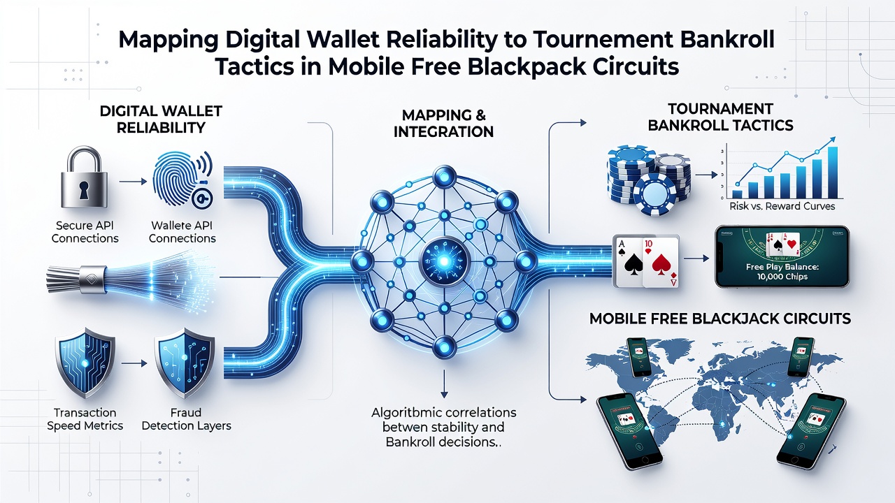 Player reviewing bankroll statistics on a mobile device during a free blackjack tournament session