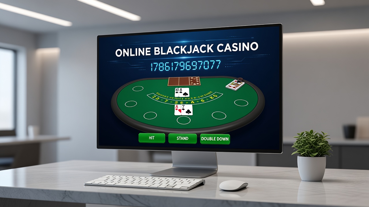 Live dealer blackjack session in an online casino environment