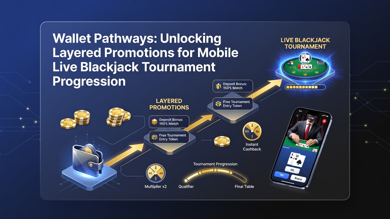 Player dashboard showing loyalty tier progress and layered promotion balances in a mobile blackjack app